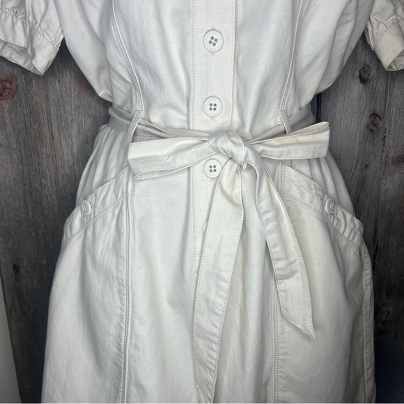 Sanctuary Go Lightly Ecru Utility Safari Romper Tie Waist Button Front sz S - Picture 6 of 13
